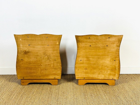 Image 1 of Pair of Art Deco bedside tables in walnut, 1940