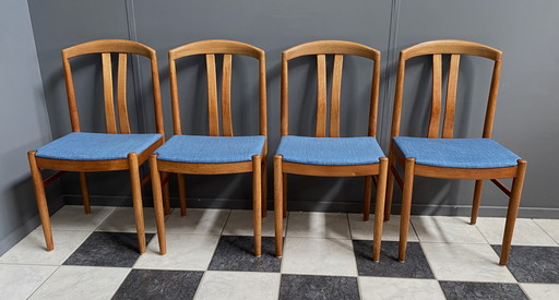 4X Ekstrom Eiken Eetkamerstoelen Voor Johansson & Soner Zweden 1960S