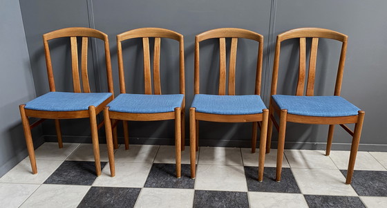 Image 1 of 4X Ekstrom Eiken Eetkamerstoelen Voor Johansson & Soner Zweden 1960S