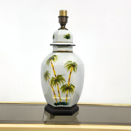 Image 1 of ceramic table lamps palm tree decor Hollywood Regency