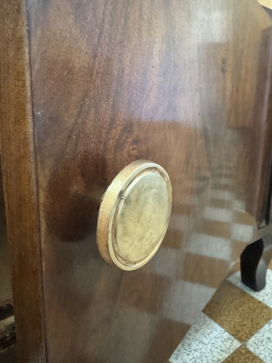 Image 1 of Nachtkastje in art-decostijl van gespiegeld hout