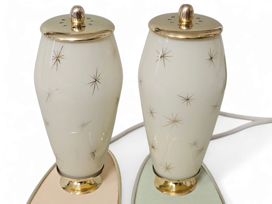 Image 1 of Pair of extremely rare bedside lamps / table lamps, 1950s