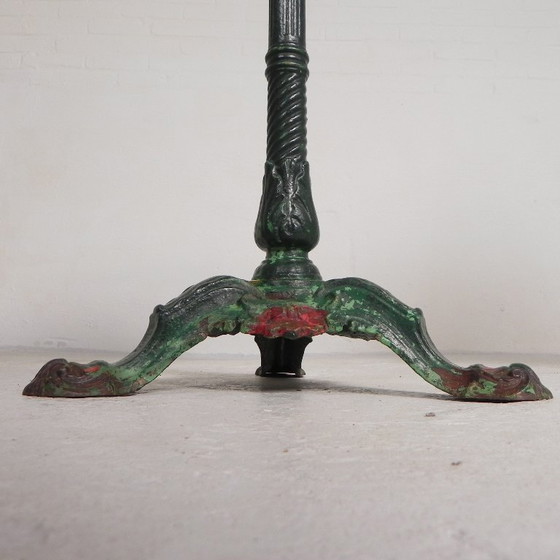 Image 1 of Bistro table with cast iron legs and marble top, 1920s