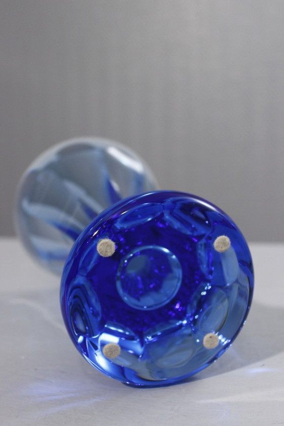 Image 1 of Moser Kristallfabrik – Smaragdblaue Vase, Art-Deco-Periode, 1926–1936