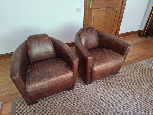 Sillones de cuero vintage (2 unidades)