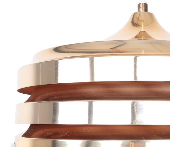 Image 1 of Vintage goudkleurig gelaagde hanglamp van Carl Thore