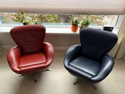 Cassina K10 Dodo – Set of 2 Designer Chairs – stoelen fauteuils, Leather, Metal