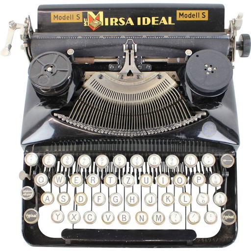 Vintage typemachine "Mirsa" in metaal van Seidl en Naumann, Duitsland 1934