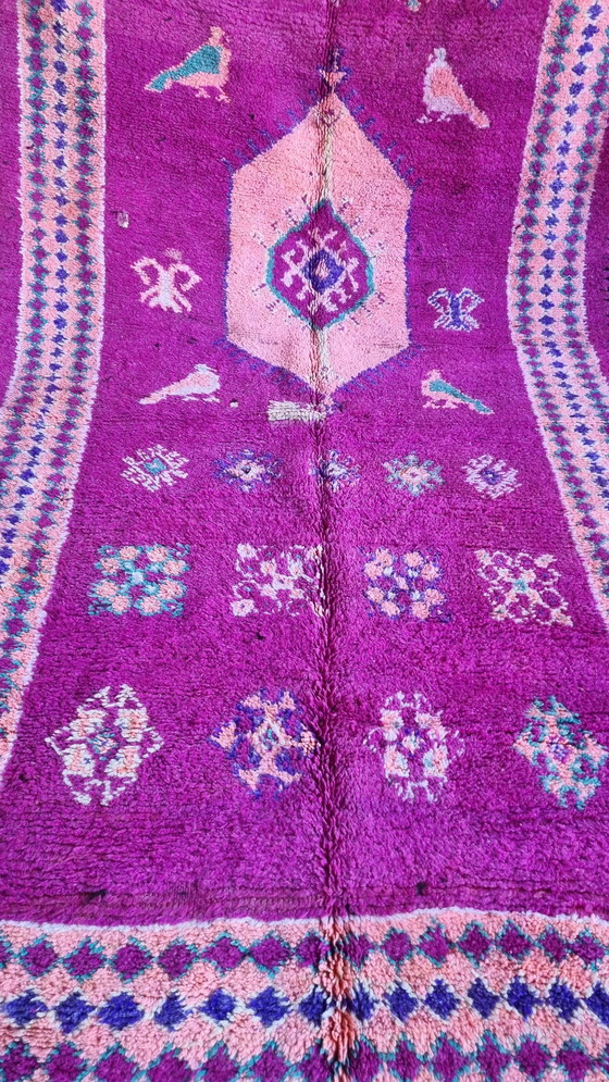 Image 1 of Vintage berber vloerkleed, marokaans tapijt paarse