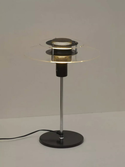 Postmodern lamp in metal and plexiglass Cirkel vintage Ikea 1990
