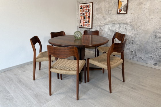 6er Set Palisander Stühle Møller Modell 71 Geflecht Neu, 60er – Niels Otto Møller, Esszimmerstühle, Wood (photo 15 of 15)