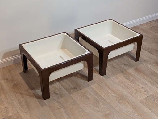 Par de mesas auxiliares "Flair" de Marc Held para Prisunic, 1972 - Space Age Design