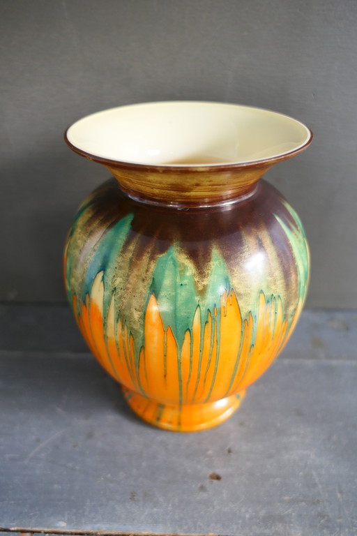 Vase en verre Art Déco Séparé Orange