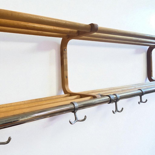 Wide vintage Swedish coat rack