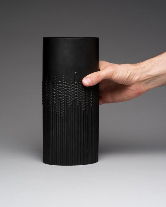 Image 1 of Rosenthal Tapio Wirkkala Vase Duo Black Matte Porcelain Studio-Line Mid Century