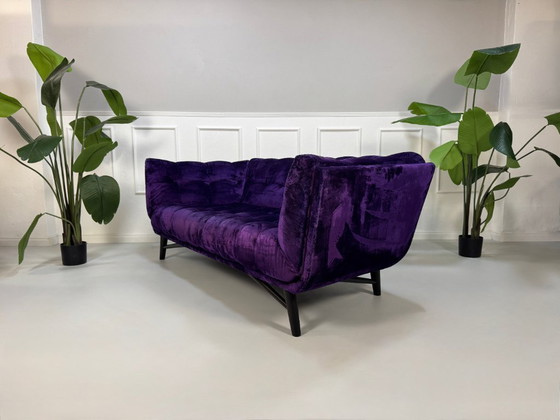 Image 1 of Roche Bobois Profile Sofá de diseño de 2,5 plazas tejido violeta berenjena violeta