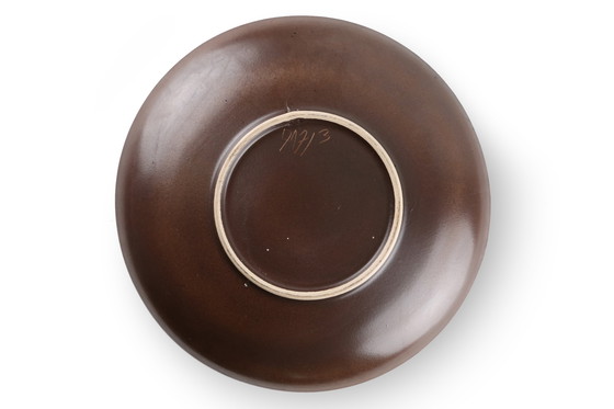 Image 1 of Ruscha Keramik Fett Lava Wandteller Pilze 717/3, Westdeutschland 1970er