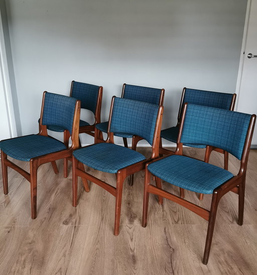 Set of 6 vintage dining chairs Model 89 by Erik Buch