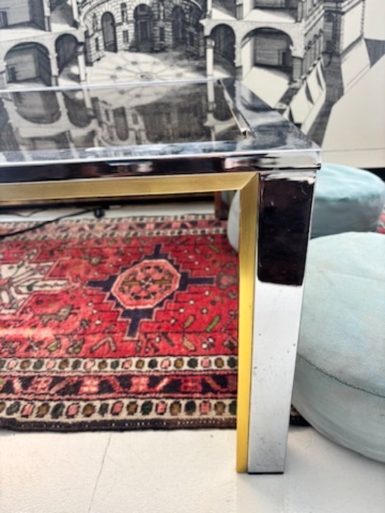 Vintage Koffietafel In De Willy Rizzo Stijl – Salontafels, Glass, Metal (photo 3 of 5)