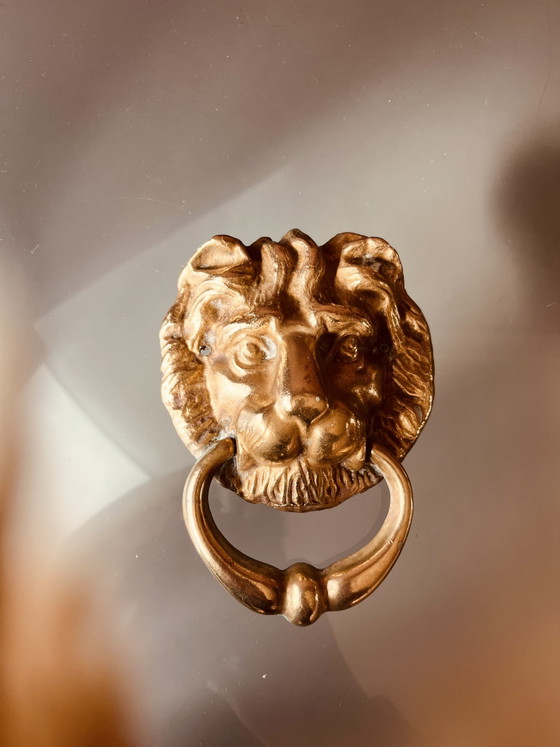 Image 1 of Türklopfer/Handtuchhaken in Löwenform aus Messing