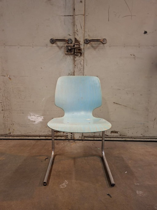 Vintage Kusch & Co Flötotto Freischwinger 1980er Jahre hellblau