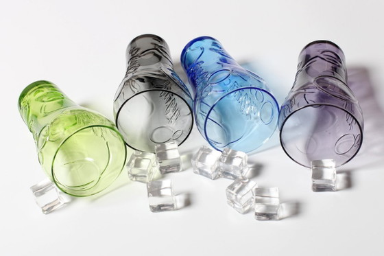 Image 1 of Set van 4 vintage kleurrijke Coca-Cola glazen / McDonald's / Luminarc