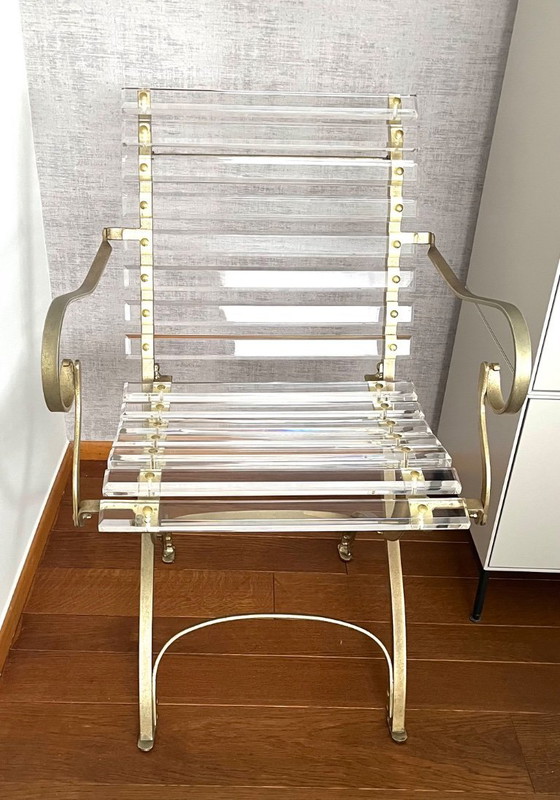 Image 1 of Vintage chair in acrylic/plexi with beautiful curved lines.