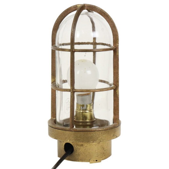 Image 1 of Brass Ship's Lamp Cage Lamp Industria Rotterdam