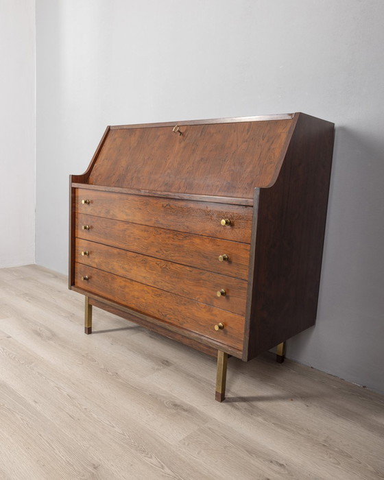 Image 1 of Buffet secret en bois vintage des années 1960 design G.Frattini pour Bernini