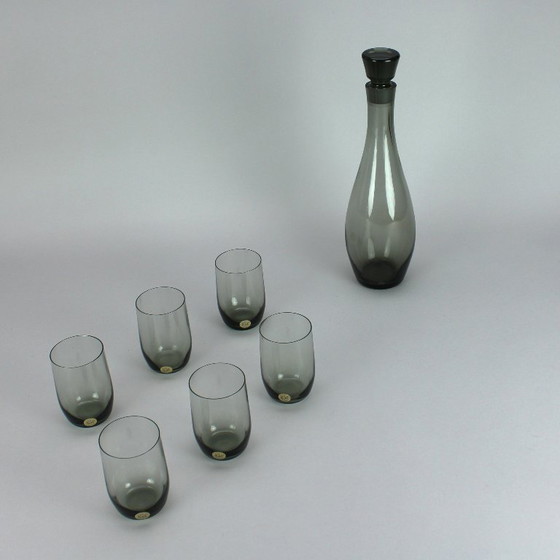 Image 1 of Aloys Ferdinant Ganghofner - smoked glass service "Cora" - Peill - Germany - 43 pieces - 1950s
