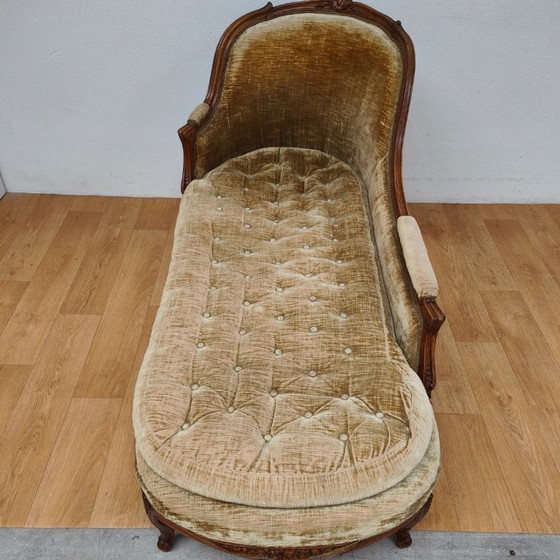 Image 1 of Divano chaise longue antico Luigi XV, divano a sdraio