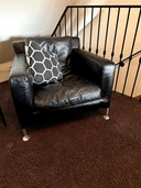 Duo Sessel Set Harry B&B Italia - Schwarzes Leder