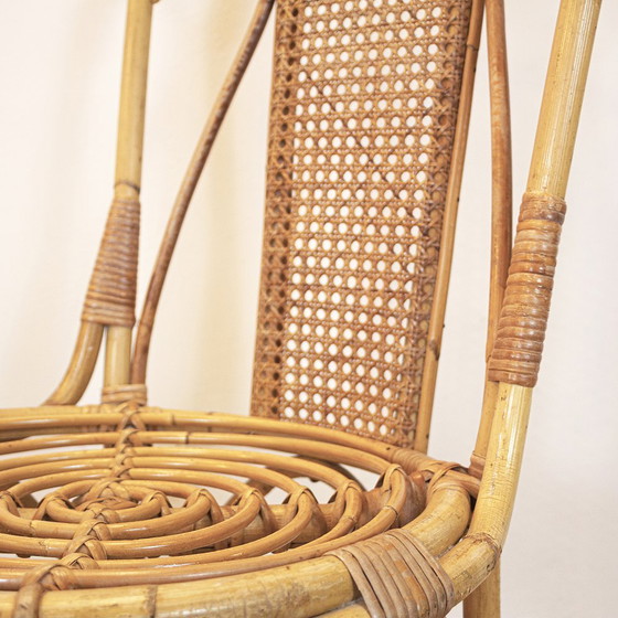 Image 1 of Vintage Wicker Bamboo Chair, Spain, 1970s