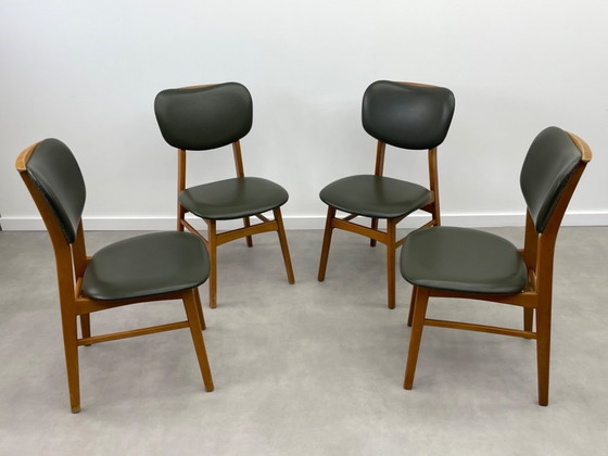 Image 1 of Set of 4 vintage 1960s teak chairs