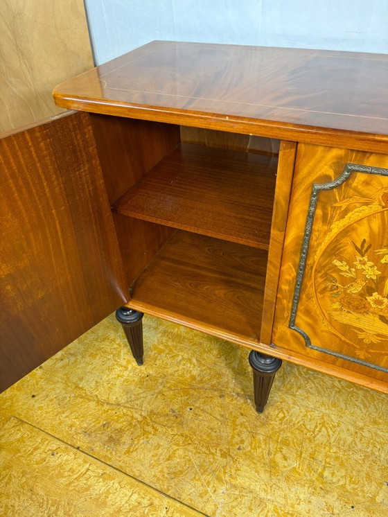 Image 1 of Exceptional Antique Marquetry Inlaid Hall Console / Sideboard – Circa 1900  Satinwood, Tulipwood & Rosewood Floral Inlay 
