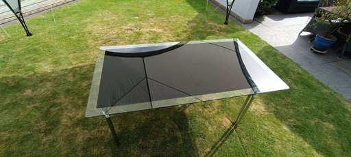 Table de salle à manger de l'ère spatiale verre foncé