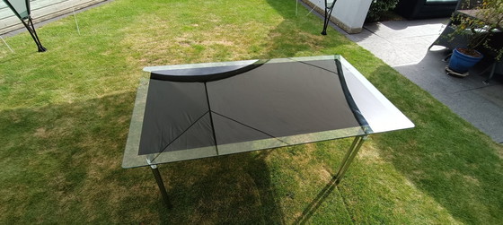 Image 1 of Space age eettafel donker glas