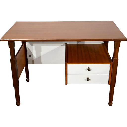 Scrivania vintage in mogano e teak, 1960