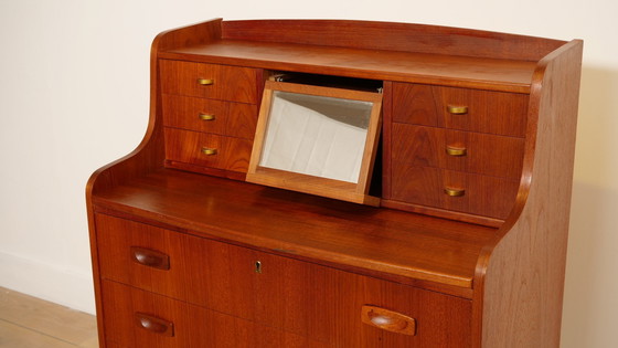 Image 1 of Vintage Secretaire | Deens | Teak | Met Spiegel