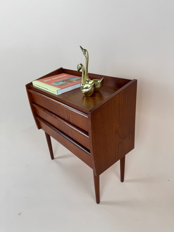 Image 1 of Small Danish Teak Cabinet with Curved Front – Perfectly Versatile