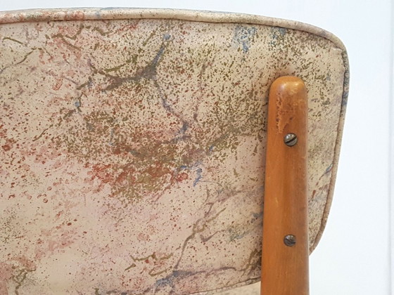 Image 1 of CHAISE SCANDINAVE DANOISE VINTAGE 1960 TECK METAL TISSU 60S 60'S ANNEES 60