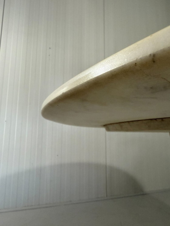 Image 1 of Round marble dining table with tulip-shaped base 1960s