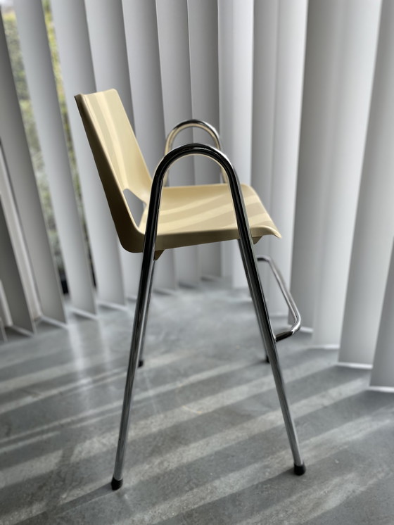 Image 1 of Hochstuhl cremefarben 1970er Jahre Brunswick Design Roger Bontemps