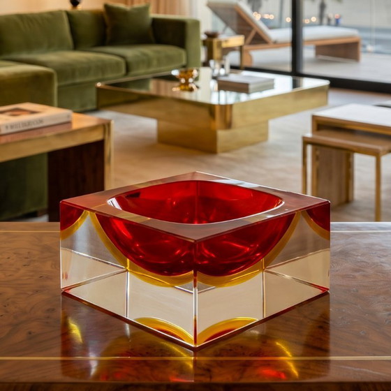 Image 1 of Schale aus Muranoglas im Mid-Century-Modern-Stil der 1960er Jahre von Flavio Poli für Seguso Sommerso / Ablageschale