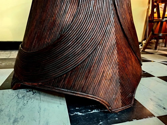 Image 1 of Eettafel van rotan met marqueterie