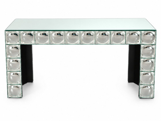Consolle in vetro con piastrelle a specchio curve argentate tavolo d'ingresso – Console, Glass (photo 2 of 9)