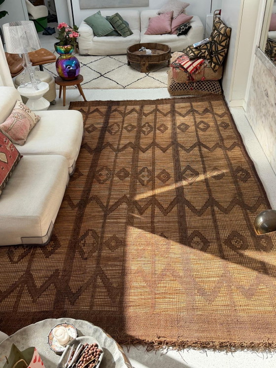 Tappeto Tuareg in pelle, canna e rattan, grande – Tappeti, Bamboo, Leather (photo 4 of 13)