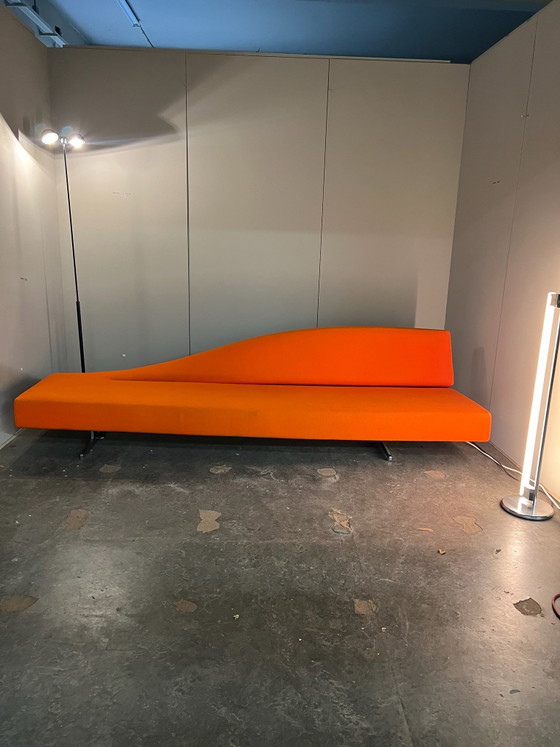 Divano moderno Cassina Aspen disegnato da Jean-Marie Massaud, Divani 3 posti, Lana, polished steel, Arancione (foto 6 di 6)