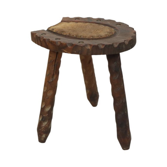 Image 1 of Spanischer Milchhocker, Brutalistischer Dreibeinhocker