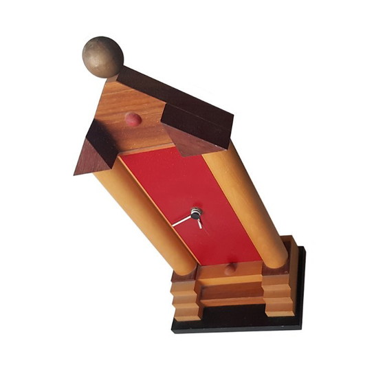 Postmoderne tafelklok van Pirondini, jaren 80. – Klokken, Wood (photo 3 of 7)